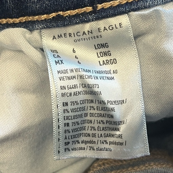 American Eagle Next Level Stretch Highest Rise Jegging Jeans 6 Long Distressed - Picture 7 of 7